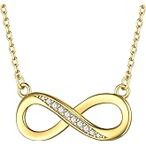 ChicSilver Personalized 925 Sterling Silver Infinity Necklace for Women Girls, Infinity Heart Pendant Custom Birthstone Jewelry Birthday Gift