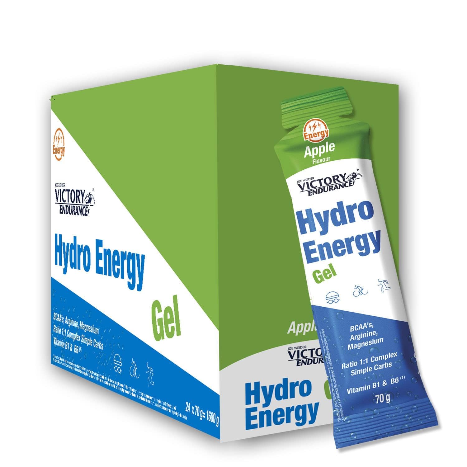 Victory Endurance Hydro Energy Gel (24x70g) Apple; More Liquid Texture; Caffeine Free