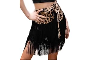 ZBH1985 Women's Dance Skirts Ballroom Latin Dance Dress Tango Dance Skirt Apron Tassel Skirt Dance Practice Performance Hip Scarf