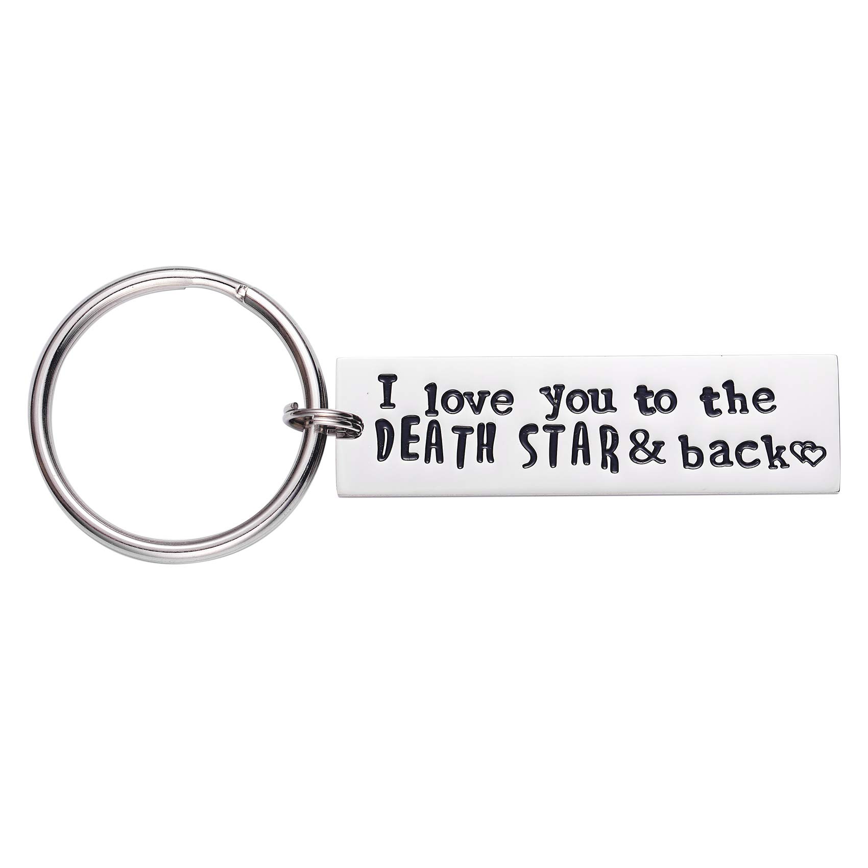LParkin I Love You to The Death Star & Back Stainless Steel Bar Keychain Keyring Great Christmas Geekery Fan Sci Fi Geeky Gifts …