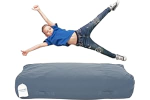 Foamma Crash Pad 15" x 44" x 72", Blue - Sensory Crash Pad Mat with Foam Blocks for Kids and Adults to Jump, Play or Relax - Bean Bag Bed for Indoor and Outdoor, Large Floor Pillow