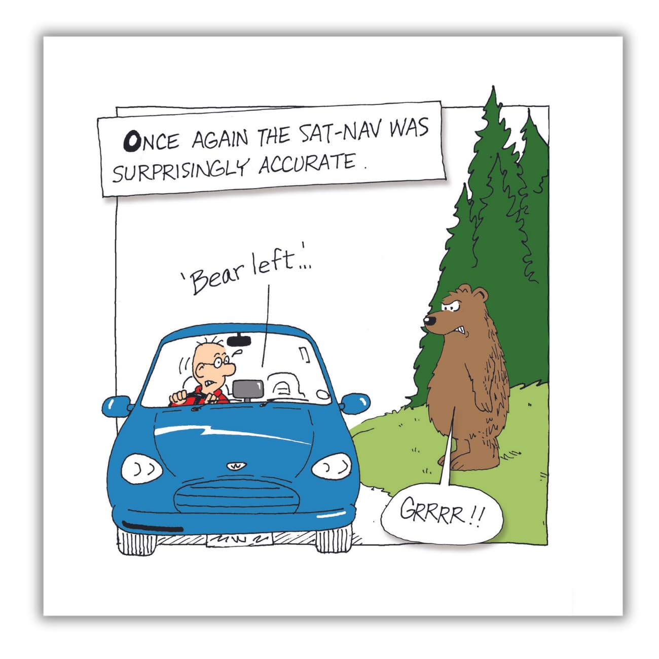 Norbert & Val, Funny Birthday Card for Him, Once Again The Sat-Nav was Surprisingly Accurate!, Humorous Male Birthday Card, Multi-Coloured