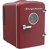 Frigidaire Retro Mini Compact Beverage Refrigerator, Perfect for Home, Office, or Cars. Includes Plugs for Home Outlet & 12V 