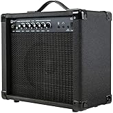 Monoprice 1x8 Guitar Combo Amplifier - Black, 20-Watt, 86dB of Gain - 1/4 Inch Input for Guitars, Aux MP3 Input, 3.5mm Headphone Output