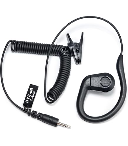 TWAYRDIO 2.5mm Listen Only Earpiece With C-Shape Soft Ear Hook, Headset Ear Piece For Harris Radio XL200 Lapel Mic HYT Hytera SM26M1 SM26N2 SM26N4