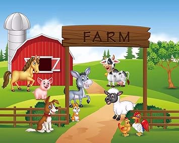 Amazon Com 10x8ft Backdrops For Photography Cartoon Farm Theme