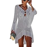 Wander Agio Beach Tops Sexy Floral Coverup Dresses Bikini Cover-ups Net Hollow Out