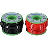 BNTECHGO 18 Gauge PVC 1007 Solid Electric Wire Red and Black Each 20 ft 18 AWG 1007 Hook Up Tinned Copper Wire