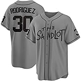 Tocament The Sandlot Baseball Jersey,Benny 'The Jet' Rodriguez #30 Button Down Short Sleeve,90s Classic Men Legend Jerseys