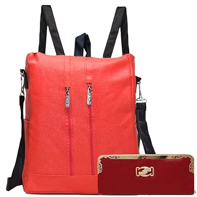 TYPIFY? Leatherette 2Pcs Combo Handbag and Backpack for Women and Girls College Office Bag, Stylish latest Designer Spacious Shoulder Tote Bag Purse. Gift for Her