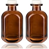 Wowang 2 Pack 5oz/150ml Glass Reed Diffuser Bottles - Refillable Aromatherapy Storage Containers (Brown)