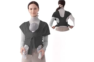 Flwrgirl Baby Wraps Carrier Sling,Adjustable Baby Carrier Newborn to Toddler,Easy to Wear T-Shirt Style Baby Wrap for Dad and Mom(Mesh Fabric,Deep Gray)