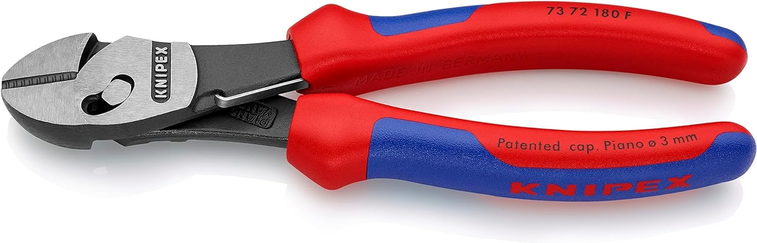 KNIPEX Twinforce High Performance Diagonal Cutters with Opening Spring with Multi-Component Handles 180 mm, 73 72 180 F