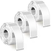D30 Label Tape, 3 Rolls Label Print Paper, 12mm x 40mm Clear Sticker Thermal Paper, Self-Adhesive Waterproof Labels Maker Tape Paper for Office Household Supplies(Clear-480PCS)