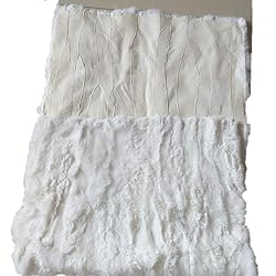 Seek4comfortable Real White Rex Rabbit Fur Throw