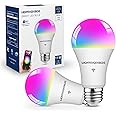 Lightinginside Smart Light Bulbs 100W Equivalent, 1350LM 11W WiFi Smart Bulb Compatible with Alexa/Google Assistant/Smart Life, A19 E26 RGBCW Color Changing, No Hub Required,2.4G WiFi, ETL Listed,2PCS