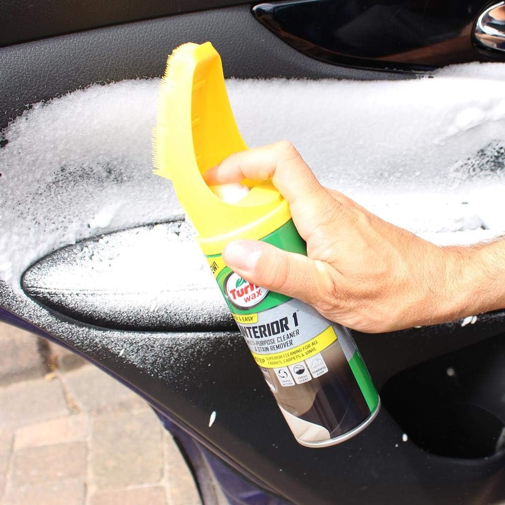Turtle Wax 51791 Interior 1 Multi Purpose Car Seat Cleaning, Stain & Odor Removal Spray with Brush 400ml, 400 g (Pack of 1) - Image 5
