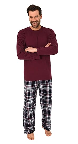 Herren Schlafanzug Pyjama lang mit Flanell Hose - auch in Übergrössen - 281 101 90 646