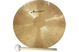 Arborea Gong Wind Gong 16 Inch Authentic Chinese Gong Includes Padded Gong Mallet & Hanging String Hand Selected For Quality 
