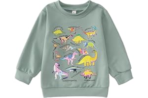 MODNTOGA Dinosaur Sweatshirt Toddler Boy Girl T-rex Ranch Crewneck Shirt Long Sleeve Dino Graphic Top Baby Fall Winter Outfit