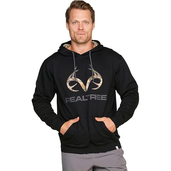 Realtree Edge Whitetail Pullover Fleece Hoodie with Embroidered Logo, Black  1, Medium : Amazon.ca: Clothing, Shoes u0026 Accessories