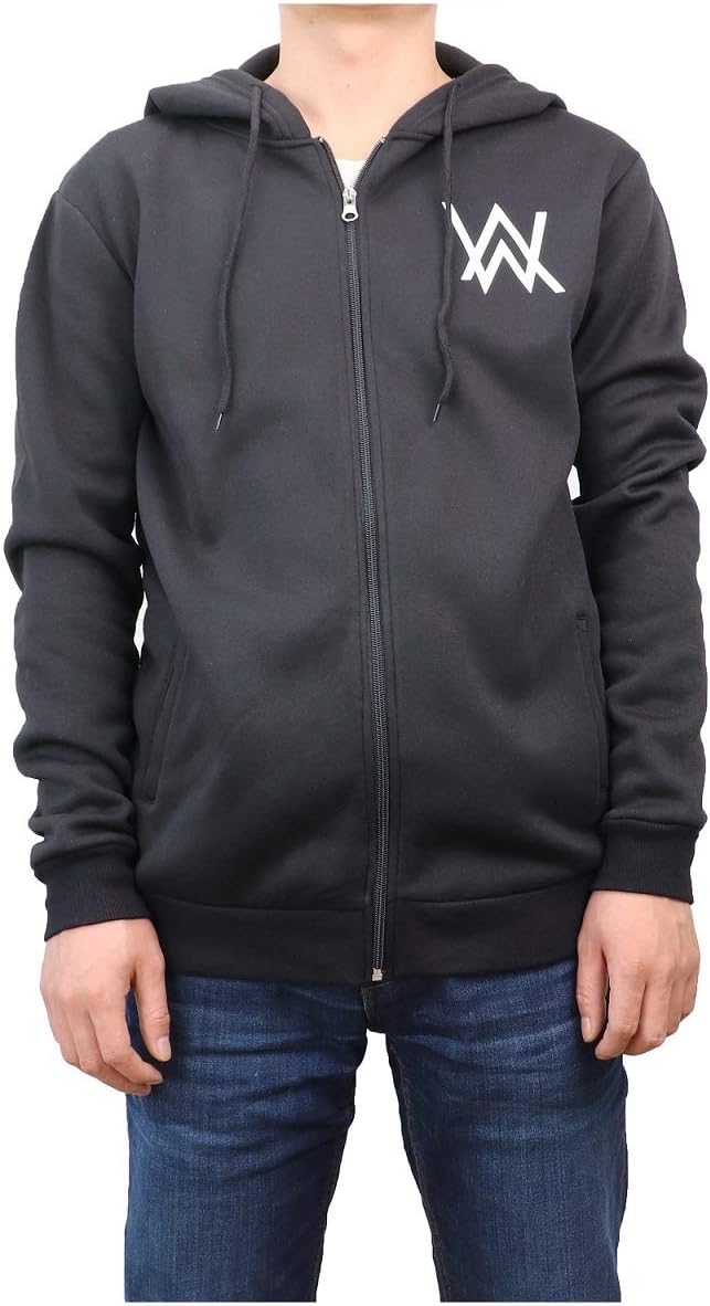 Unisex Hoodie Jacket Fleece Coat Adult Sweatshirt Zip-Up with Front Pocket Costume (S) Black