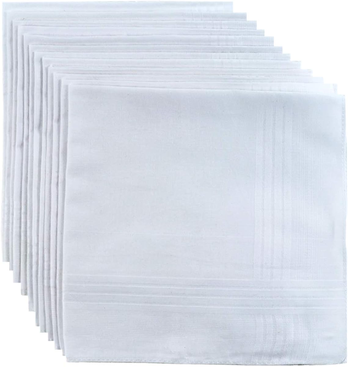 100 Premium White Cotton Handkerchiefs for Men Multipacks Available