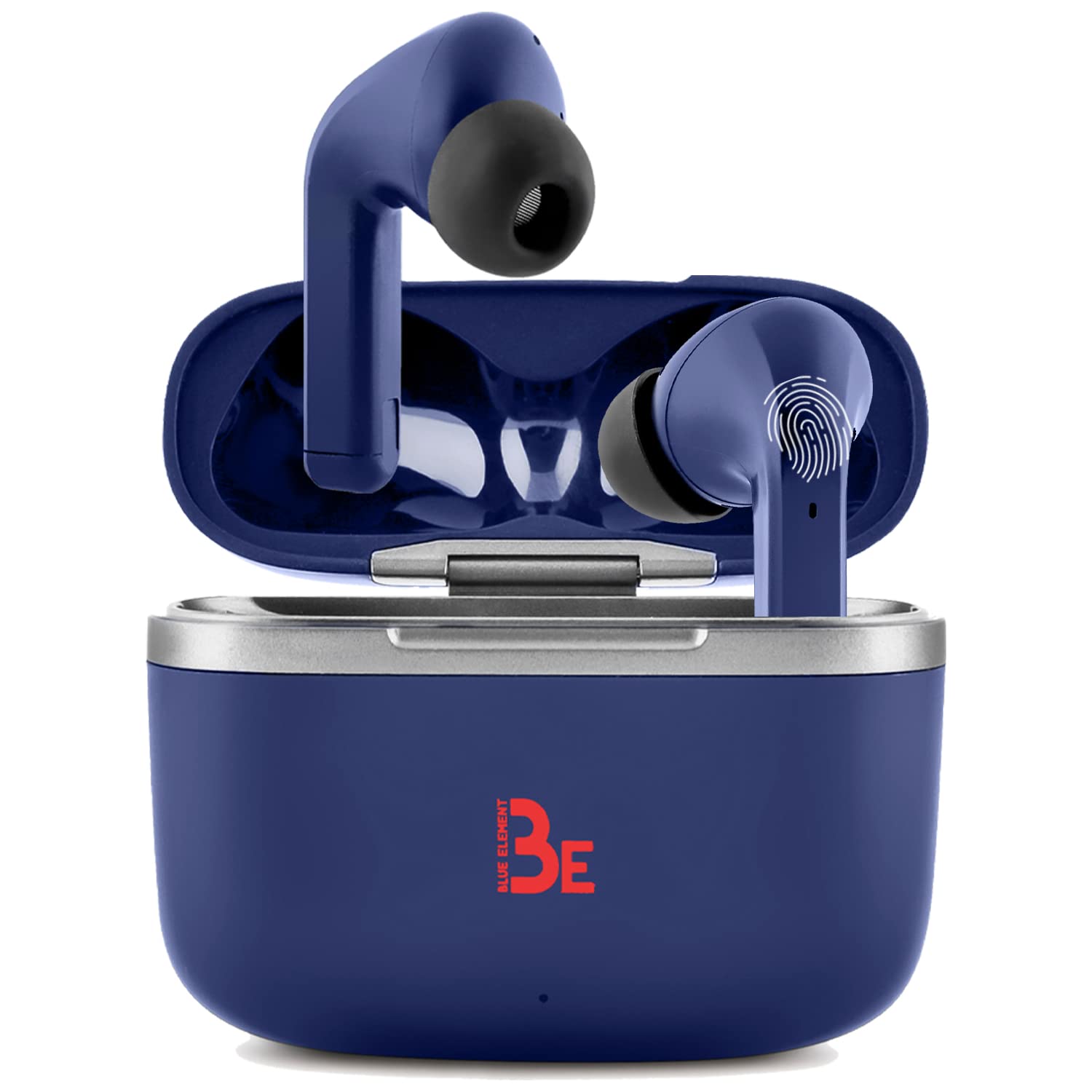 Be LIVE ANC 5.1 Wireless Bluetooth Headset with Active Noise Reduction (ANC), 4 Built-in Microphones, Touch Control, 16H Battery Life, USB-C Quick Charge Case for iOS/Android - NEW (Blue)