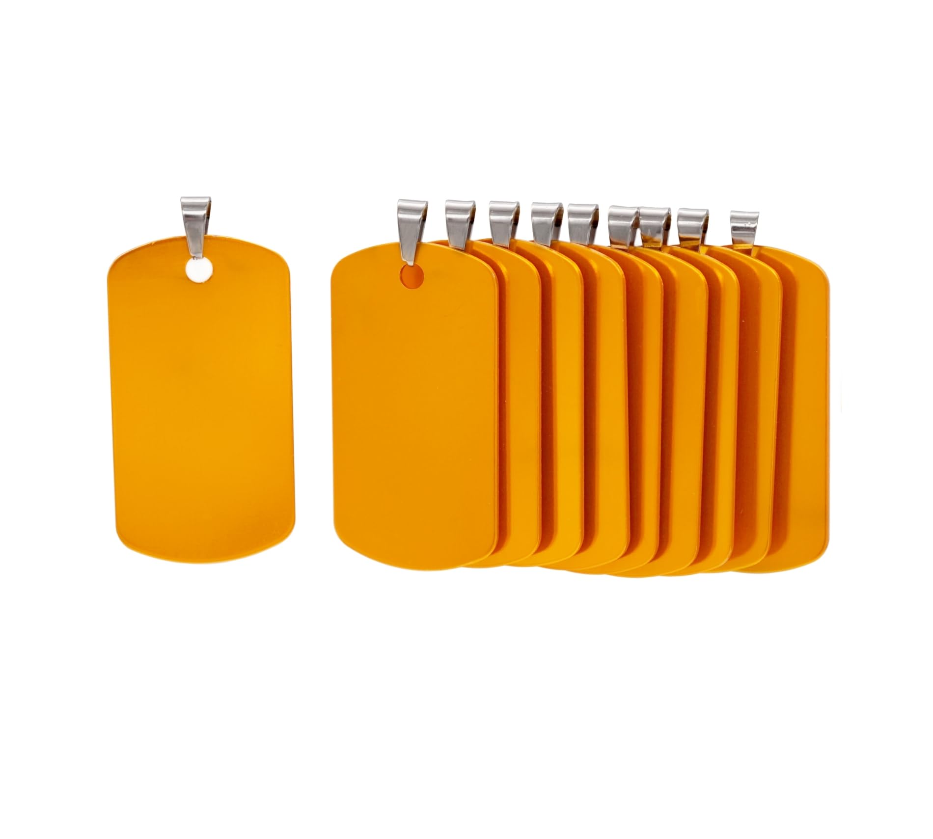 NanTun Rectangle Aluminum Blank Dog Tags, DIY Engraved Cat Dog ID Tags, Personalised Pet Identity Name Tags, Blank Dog tag DIY Carving, Size 46mm x 25mm, Golden 12 pcs — image 1