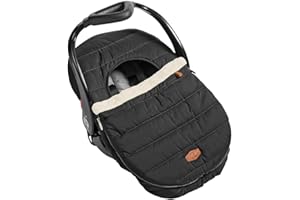 JJ Cole Winter Baby Car Seat Cover - Winter Car Seat Cover for Baby Seat or Stroller - Infant Car Seat Covers with Warm Sherpa Lining - Black