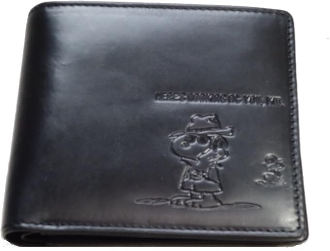 Amazon Co Jp スヌーピー Snoopy ブラン メンズ 財布 二つ折り 牛革レザー ハードボイルドなデザイン プレゼントに最適 The Little 服 ファッション小物