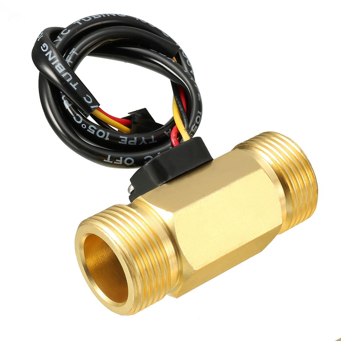 sourcingmap G1/2" Hall Effect Liquid Water Flow Sensor Switch Flowmeter Counter Meter DC 5V 60mm 1-30L/min SEN-HZ21WI