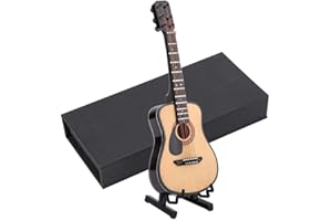 Instrument Ornament Miniature Guitar Ornament Replica Musical Model with Gift Case for Christmas Birthday Gifts(#02)