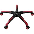 VEVOR Heavy Duty Office Chair Base Replacement, 28" with 5 Casters, Reinforced Legs, 2500 lbs Static Load, Black + Red