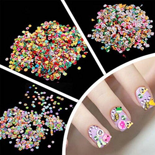 Sumanee 1000PC Nail Art Mix Design Fimo Slices Polymer Clay Stickers Decoration Manicure