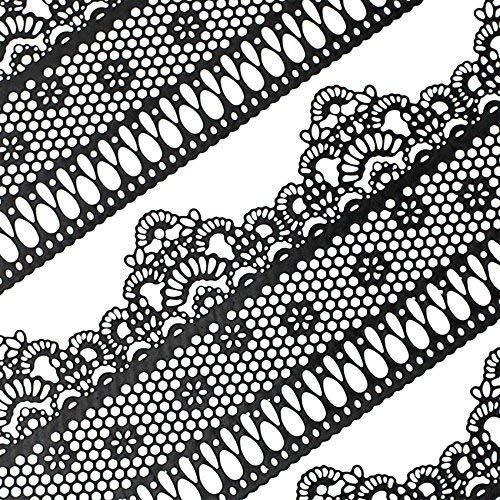 Musykrafties Ready to Use Edible Cake Lace Lattice with Small Daisy Black 14-inch 20-Piece Set