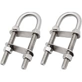 SHENGHUISS U Bolt Boat Stern Bow Eye Tie Down M10 Thread, 2" Width, 5.3" Length Marine 316 Stainless Steel 2 Pack