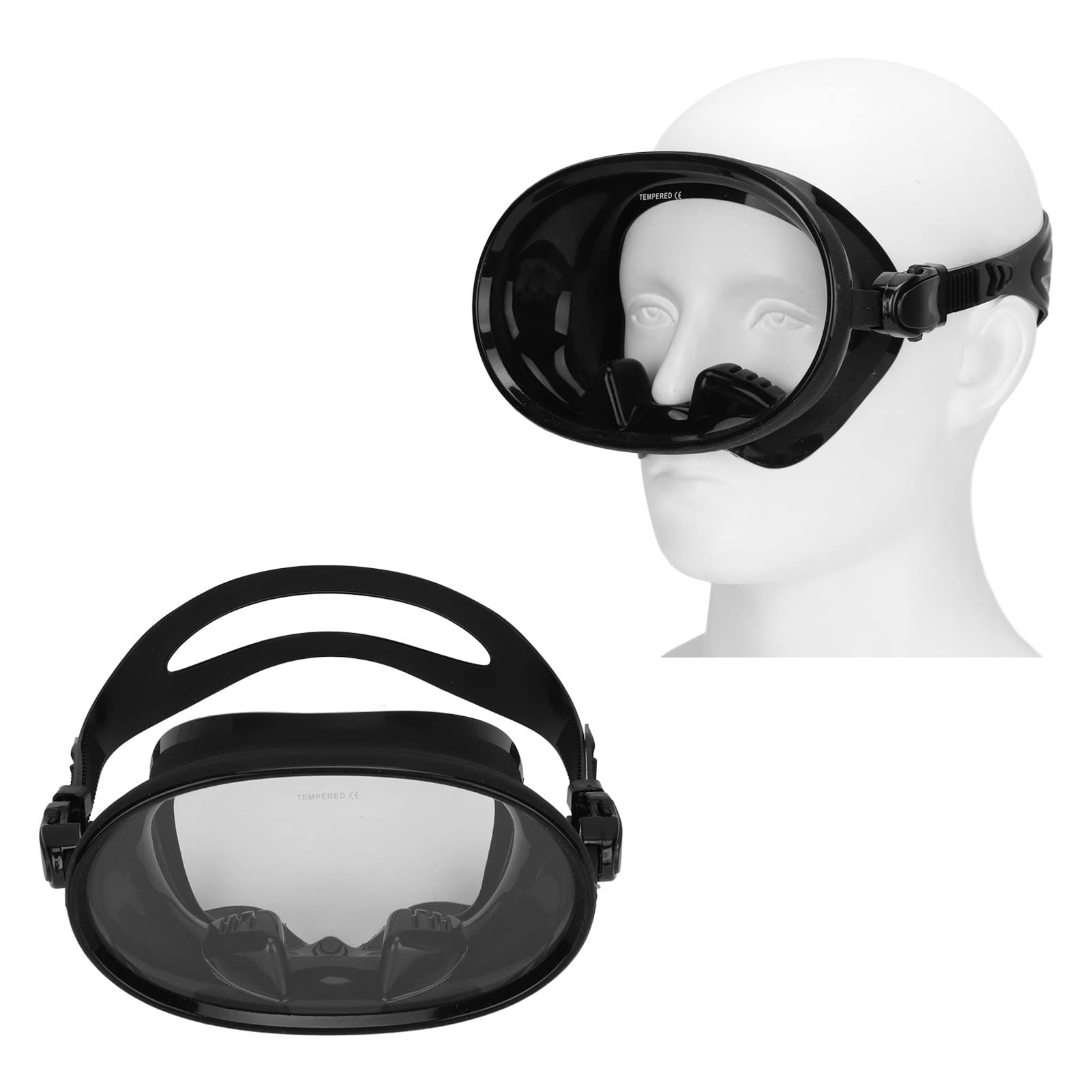 Gugxiom Diving Mask, Snorkel Mask, Diving Goggles for Adults, Anti-Fog Swimming Mask, Tempered Glass, Snorkel Diving Mask, Snorkelling Equipment for Snorkelling, Freediving