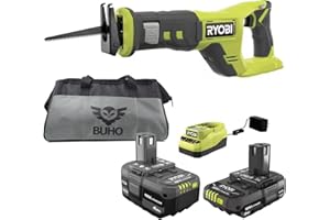 Buho Cordless Reciprocating Saw Accesory Bundle - 18V Ryobi Reciprocating Saw 4.0 Ah 2.0 Ah Battery 18-Volt Lithium-Ion Charger 16 Inch Buho Tool Bag