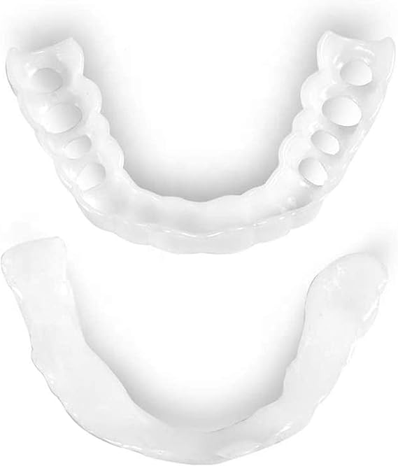 2 Pairs Veneers Snap in Teeth Snap on Secure Top and Bottom Teeth to