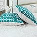 CaliTime Canvas Throw Pillow Cover Case for Couch Sofa Home Decoration Modern Chevron Stem Panels Geometric 18 X 18 Inches Teal
