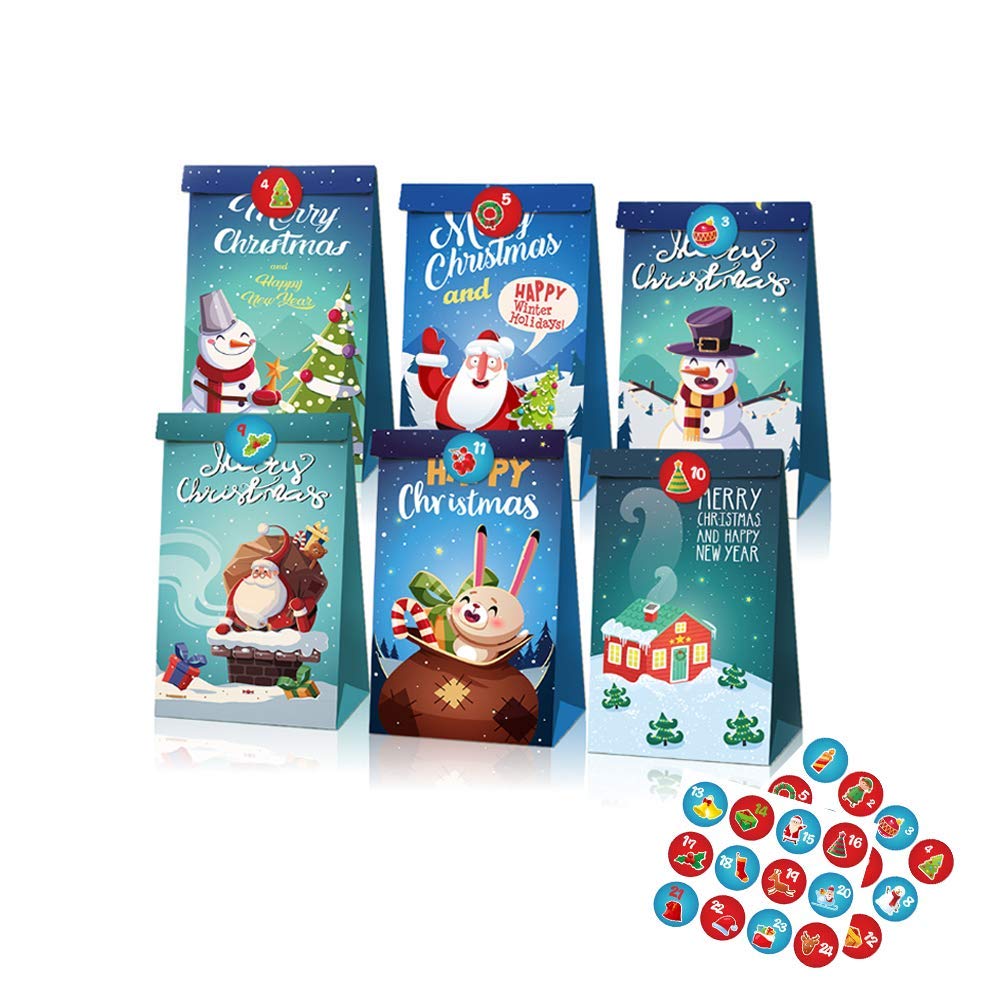 Zueyen 12 kraft Gift Bags Bags Assorted Prints for Kraft Holiday Paper Gift Bags Gift Bags Classrooms and Party Favors