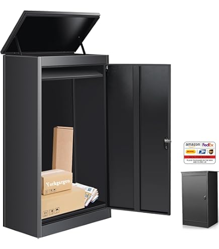 Package Delivery Boxes for Outside, Extra Large Black Parcel Drop