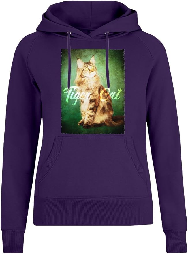 Tiger Cat Jacket with Hoodie for Women 100 Soft Cotton High