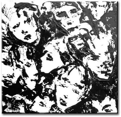 Blanco Y Negro Arte De Pared Titulo La Multitud Viii Pintura