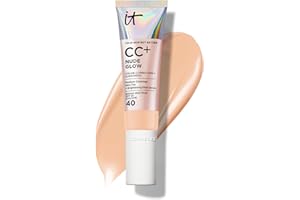 IT Cosmetics CC+ Nude Glow - Medium Coverage Foundation with SPF 40 & Brightening Glow Serum, Lightweight Skin Tint, 2% Niacinamide + Hyaluronic Acid, Up to 24H Hydration, Normal/Dry Skin - 1.08 fl oz