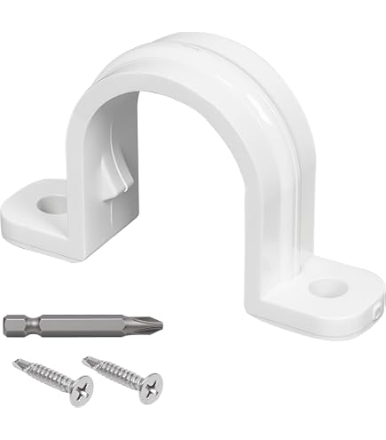 Pipe Strap 10-Pack 3/4 Inch PVC Pipe Clamps - White Plastic Conduit Straps With 2 Mounting Holes 30D Thickness Hosiery
