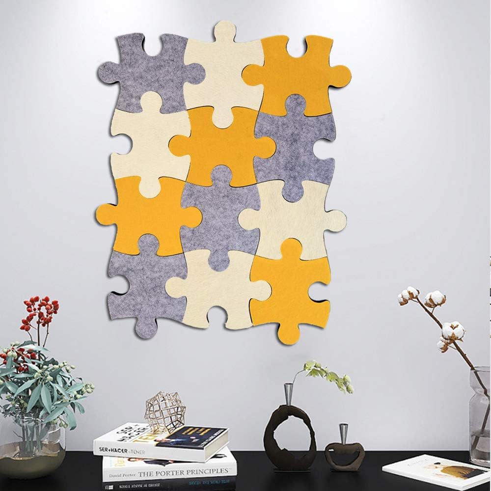 MCLEULLA 12pcs Felt Memo Cork Board Tiles Wall Stickers - Decorative