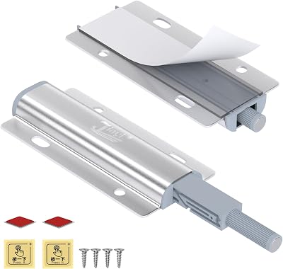 Jiayi Push to Open Door Catches 2 Pack - Magnetic Push Latch for Cabinets