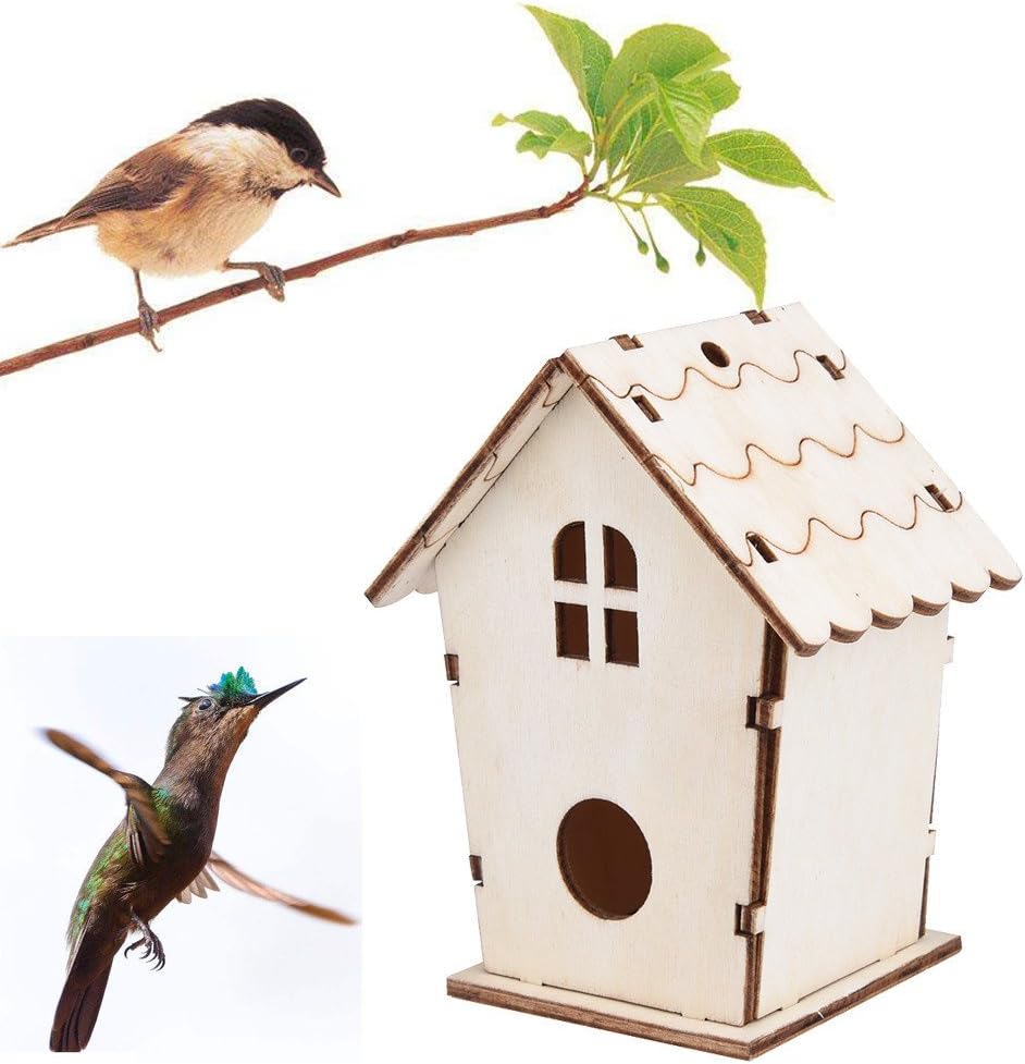 Gaddrt DIY Wooden Bird Nest House Bird Box Wooden Box -12x9.5cm